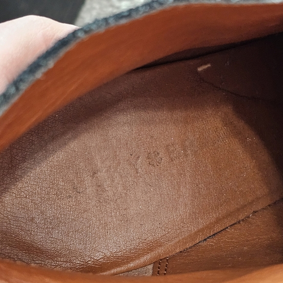 Lucky Brand Sway Suede Black Leather Lace Up Booties Size 9.5 - Picture 7 of 7